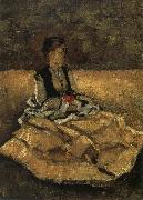 Gustave Caillebotte The fem sit on the lawn china oil painting artist
